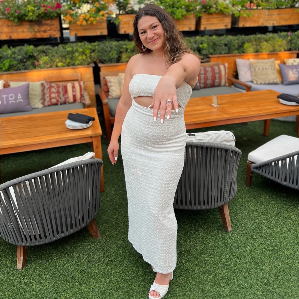 Princess Polly White Strapless Cutout Maxi Dress